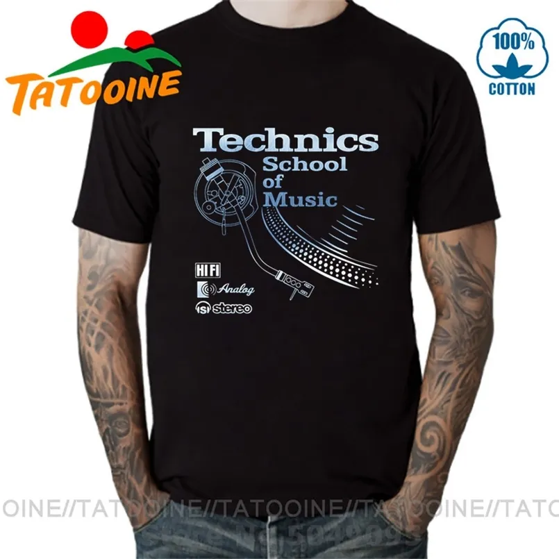 Tatooine Retro Deejay 셔츠 Long Play Tshirt Technics School of Music 티셔츠 남성 빈티지 DJ 음악 티셔츠 패션 탑 220819