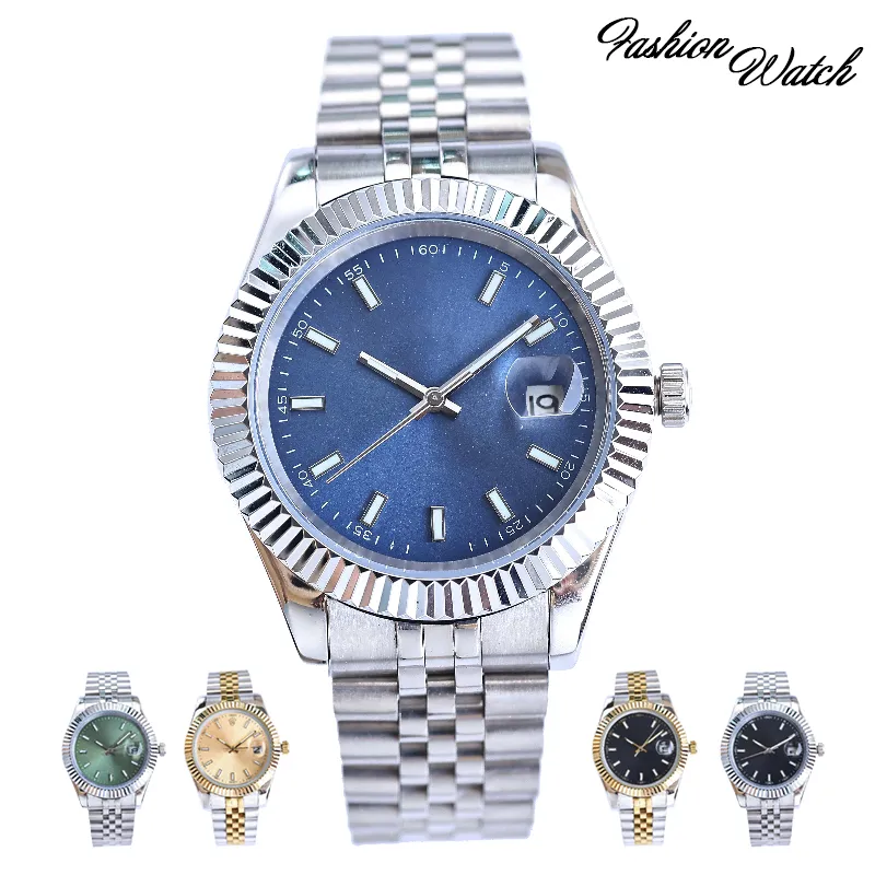 Ladies Classic Movement Watch Silver rostfritt stål armband med safirblå urtavla vattentät lysande lyxdesigner tittar grossist dagjust