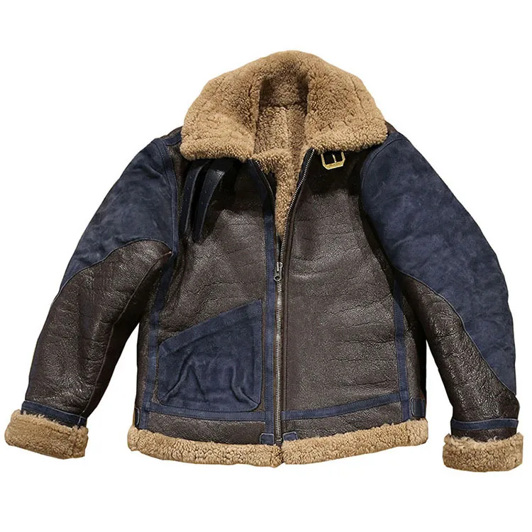 Peacock Blue B3 Fur in One Parkas Horse Leather يتطابق