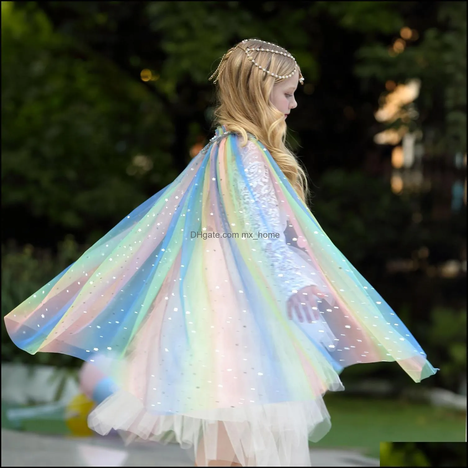 Poncho Girls Princess Lace Cape Children Party Performing Performance Warans Kids Mxhome Drop Livrot 2021 Baby Maternity Baby Clothing Ou mxhome DHDB9