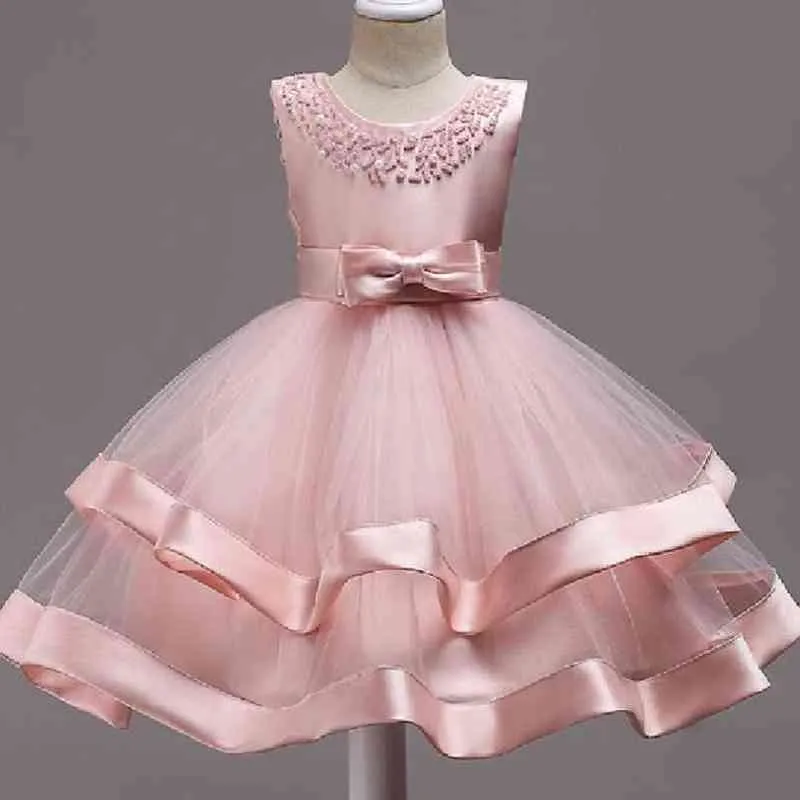 Baby Kids Infant Girl Flower Princess Party Tutu Dress Children Wedding Bridesmaid Toddler Lace Christmas Dress Vestidos Clothes Y220819