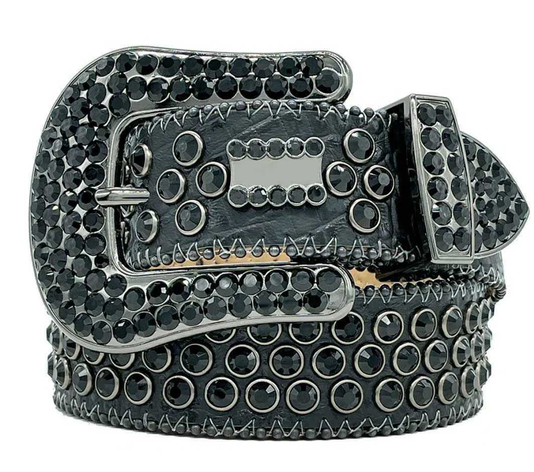 Ceinture de créateur Bb Simon Ceinture pour hommes Dames Diamant étincelant Noir Blanc Bleu Rouge Multicolore 24new