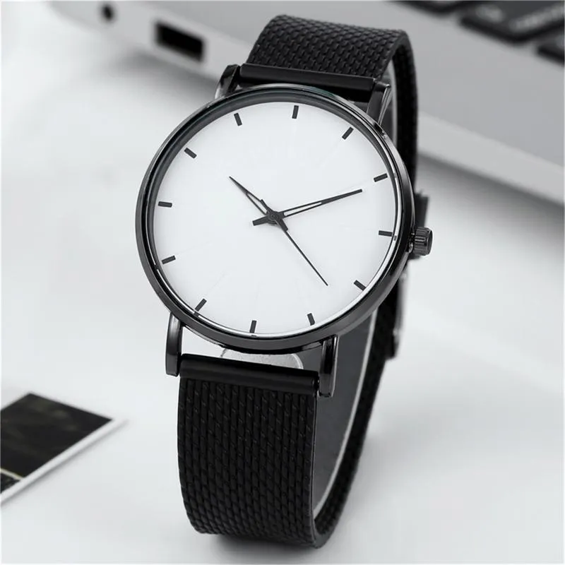 Polshorloges Fashion Mesh Mesh Strap Ultradun Quartz Watch Clock Montre Pour Homme Original AutomatiquewRistWatches PolsWatchesWristWatc