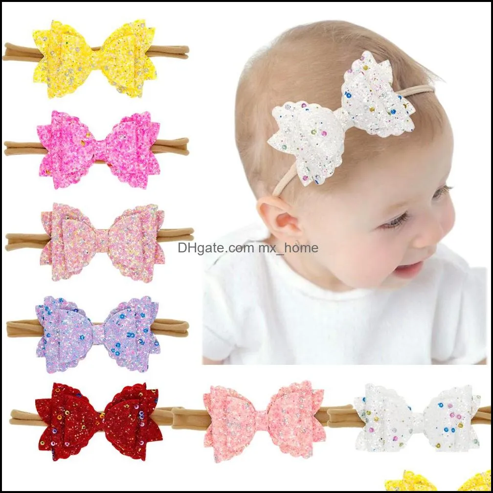 Hair Accessories Europe Babies Girls Carzy Bowknot Opaski opaski na głowę MTI warstwa Bow Dzieci Dziecko Headwraps Akcesorium M Mxhome Dhbmf