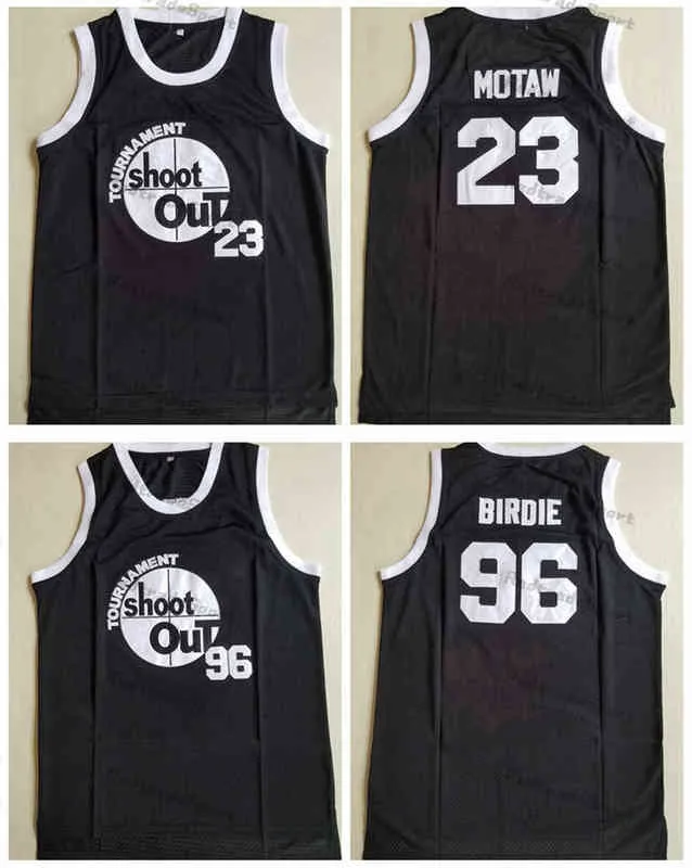 Mens Tournament Shoot Out Birdmen #23 Motaw Basketball Jerseys 96 Birdie 54 Kyle Watson Above The Rim Moive Black Stitched