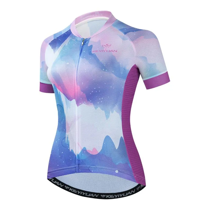 レーシングジャケットkeyyuan ladies wear mtb clothing woman short mountain bike jersey maillot cyclisme roupa de ciclista feminina
