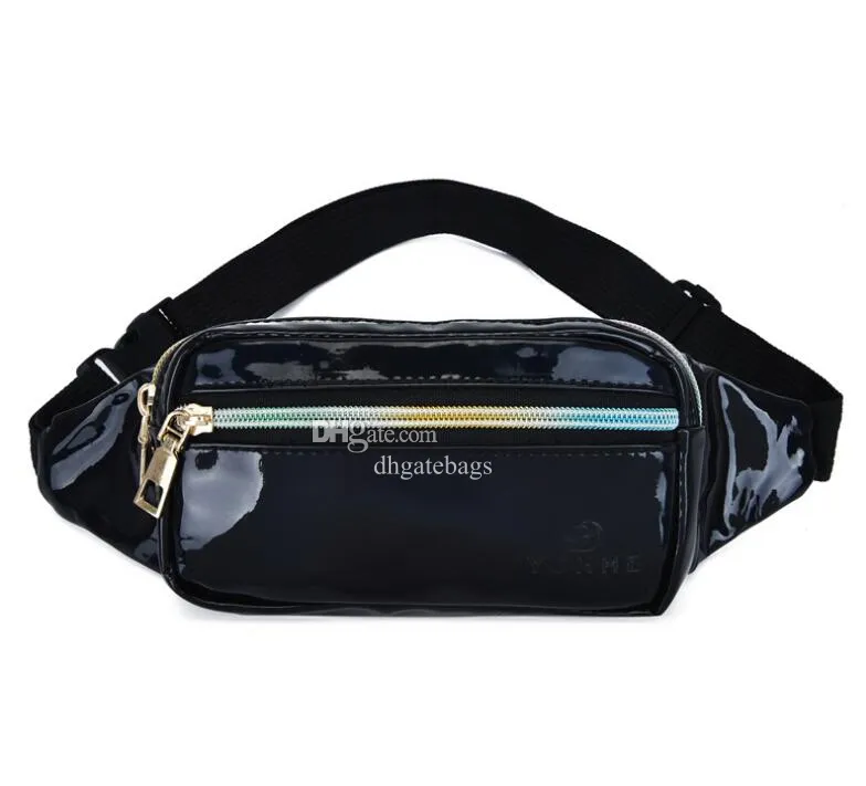 Fasion Holographic PVC Tas Clear Bright Fanny Pack Outdoor Small Hip Taille Bag Pu Leather Crossbody Packs voor vrouw