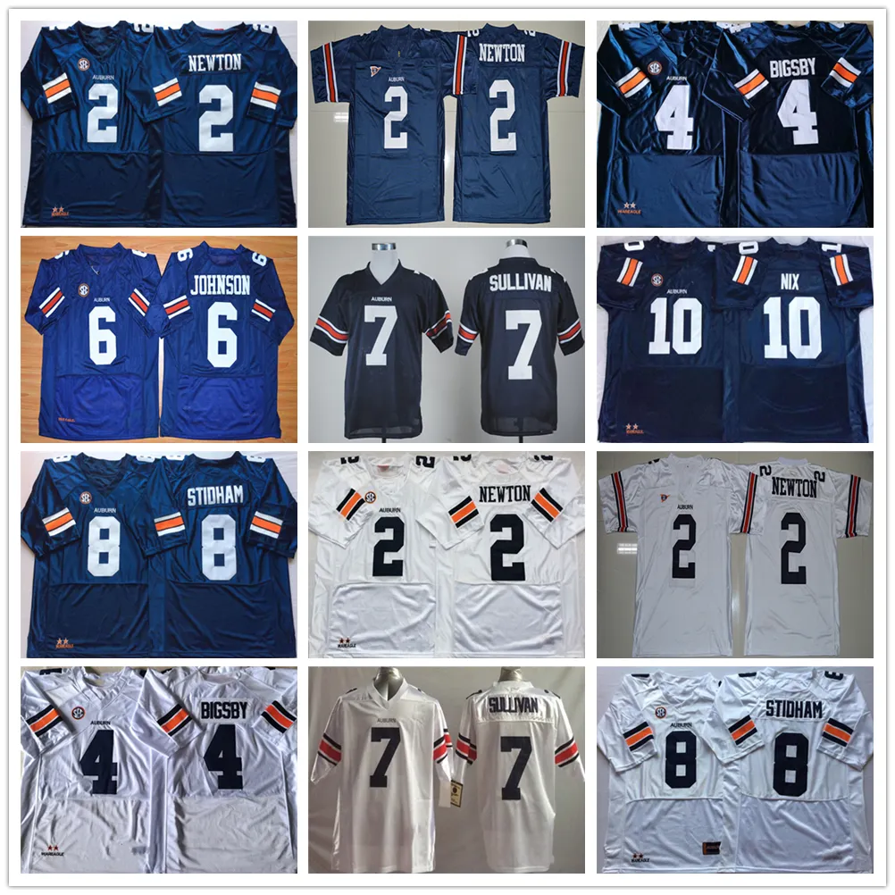 NCAA Auburn Tigers College Football Jersey 2 Cam Newton 4 Tank Bigsby 6 Jeremy Johnson 7 Pat Sullivan 8 Jarrett Stidham 10 Bo Nix maillots cousus