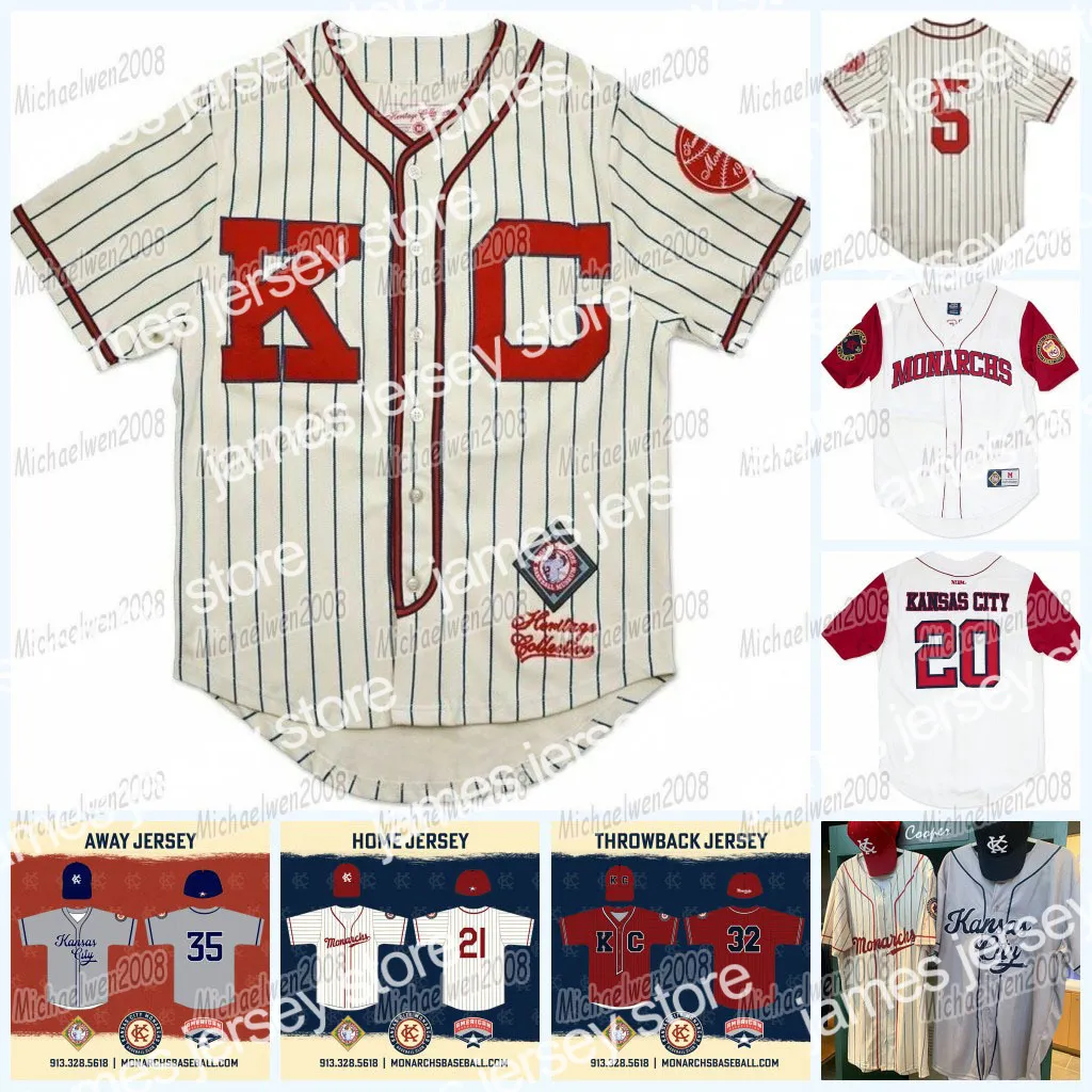 2022 Kansas City Monarchs Jersey Throwback 5 Jackie Robinson Negro League 100% Sömda anpassade basebolltröjor Alla namnnummer bra kvalitet