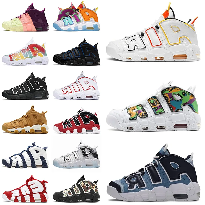 Bekväma Scottie Pippen Uptempos Basketbollskor Herr Universitet Blå UNC Kvinnor mer ptempo Peace Love Vit Varsity Röd Sport Black Bulls Hoops Pack sneakers