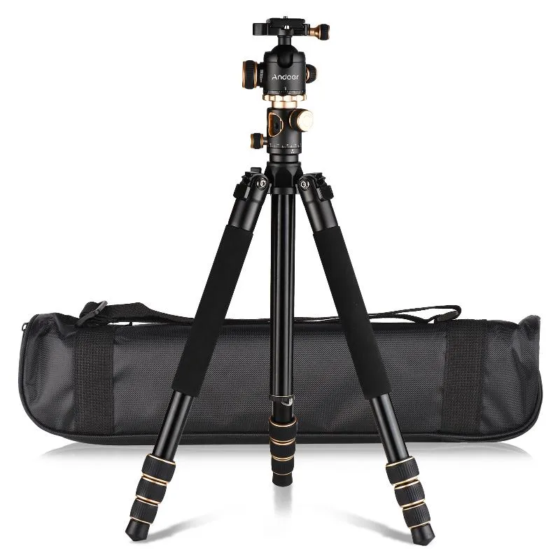 Tripés Andoer Câmera Tripod Stand Monopod Aluminium Light 8 kg com 360 ° Saco de transporte de esferas rotativas para smartphonets DSLR