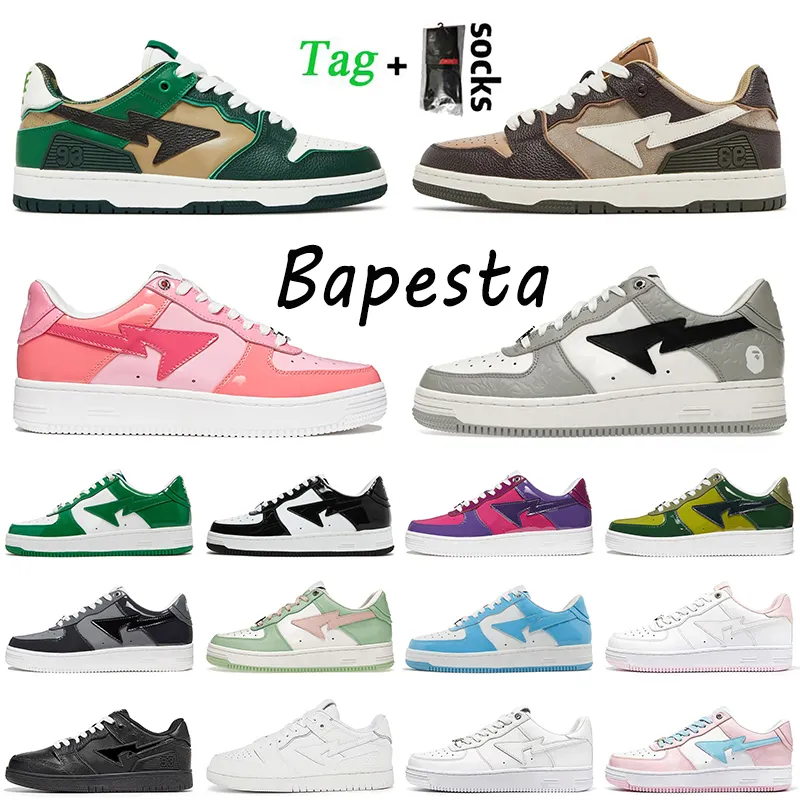 White ABC Camo Green Sk8 Sta Bapestas Shoes Top Fashion Designer ...