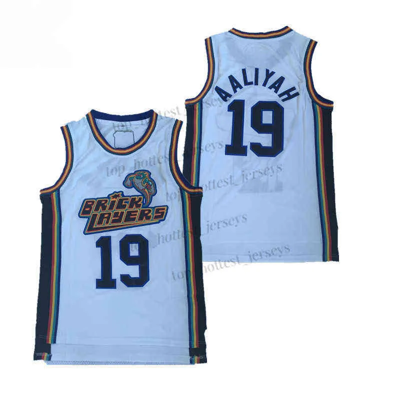19 Aaliyah NCAA College Movie Jersey Basketball Aaliyah Uniform Herren 1996 MTV Rock N Jock Weiß genähte Trikots Vintage