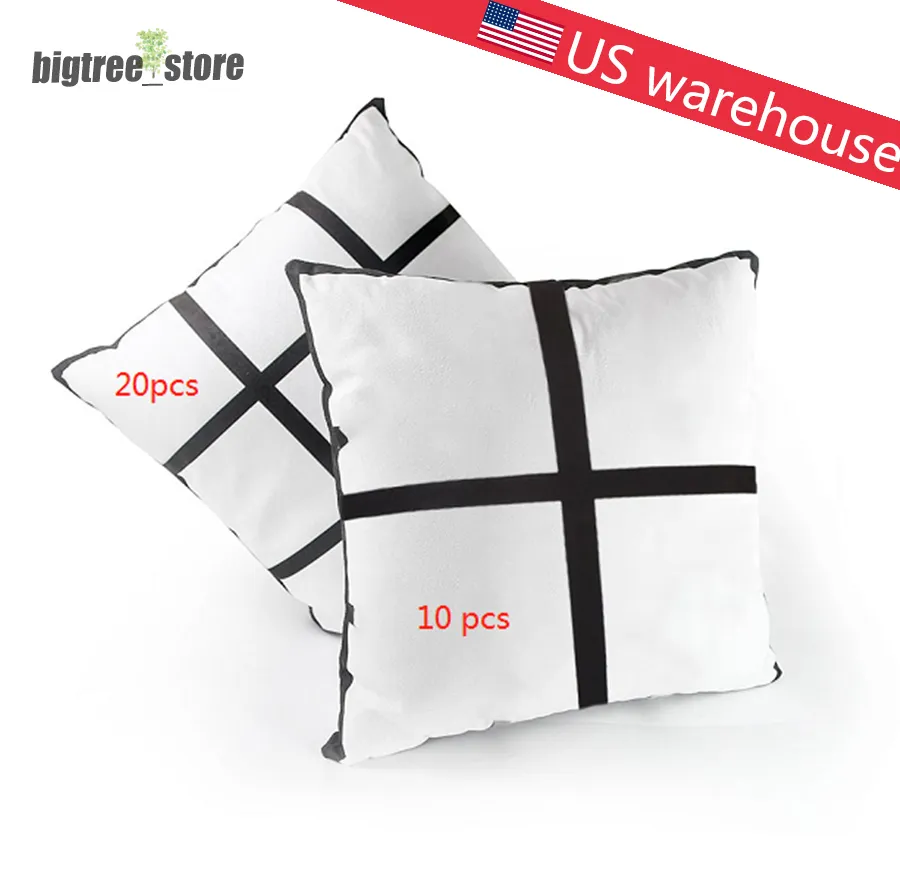 Almohadas de sublimaci￳n en blanco Casas de poli￩ster tejido Targada de calor de la almohada Cubiertas de coj￭n de almohada de sof￡ 17.7x17.7 pulgadas Almacenamiento de EE. UU.