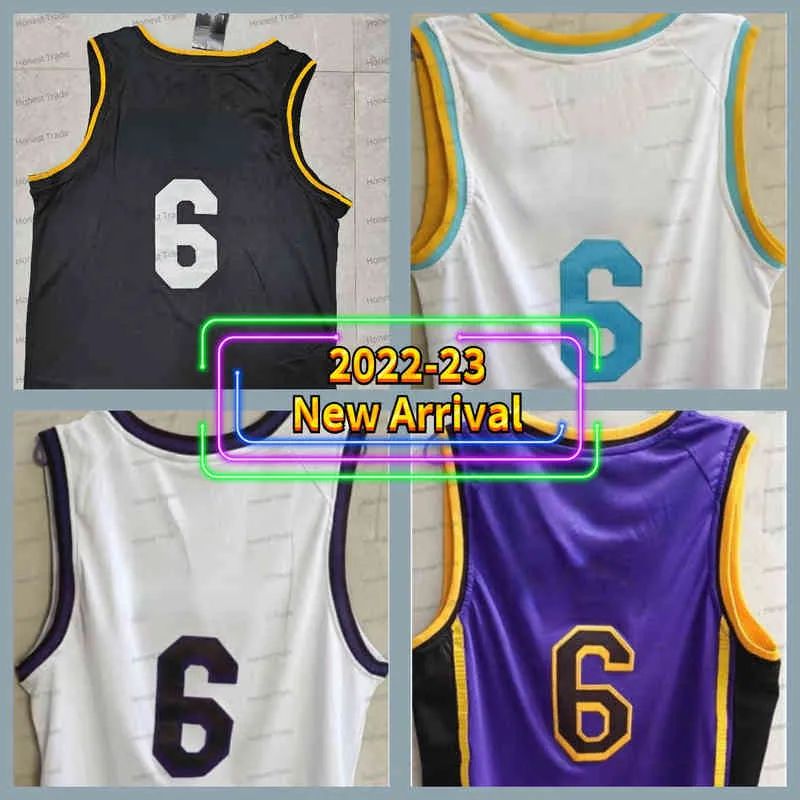 22-23 NYHET MENS BASKABALL JERSEY 6 PURPLE VITA DAVIS Russell Anthony Westbrook Men utomhuskläder