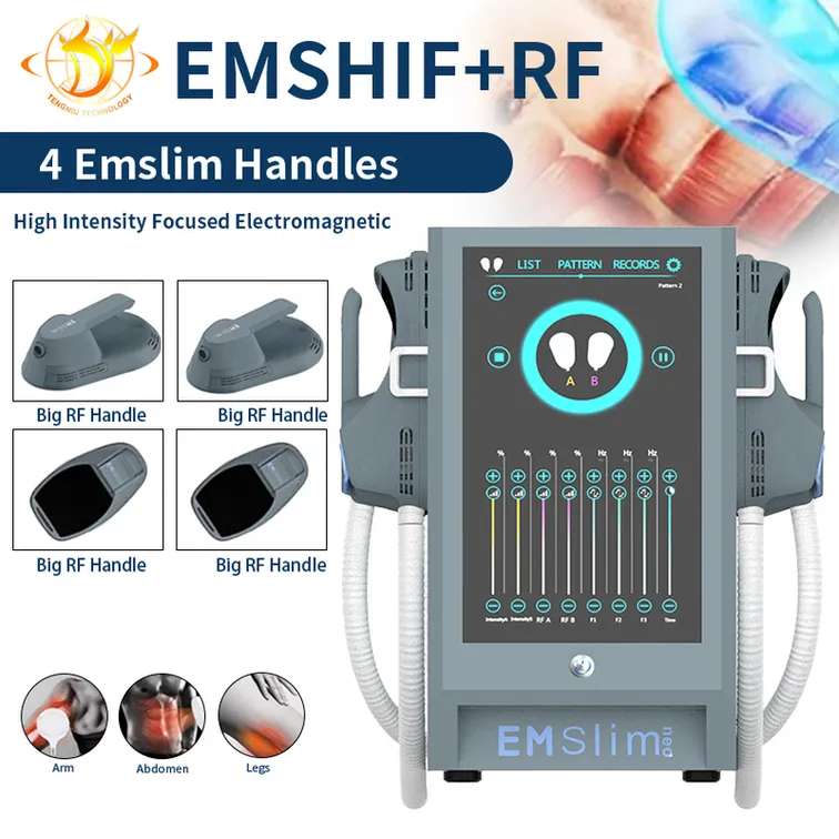 HIEMT EMSlim Neo RF Body Sculpting Contouting EMS Muscle Building Fat Reduce Machine 4 Handles Electromagnetic Muscles Stimulator Shaping Fitness Equipment