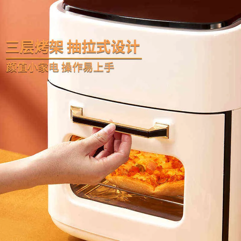 15L big capacity Visible air fryer oven Baking roast chicken pizza oven freiDoras de aire freiDora de aire sin aceite T220821