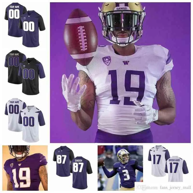 NCAA Washington Huskies College Football Trikots Andre Baccellia Trikot Ty Jones Quinten Pounds Sean McGrew Warren Moon Individuell genähte Trikots