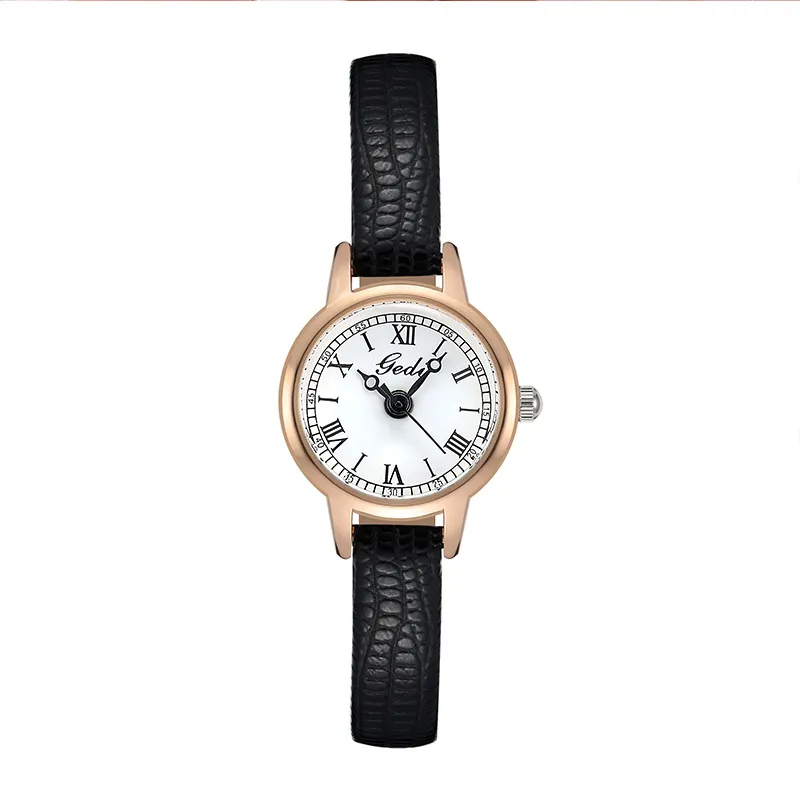 Новый простые водонепроницаемые легкие дамы ретро -темпераментные часы Quartz Watch