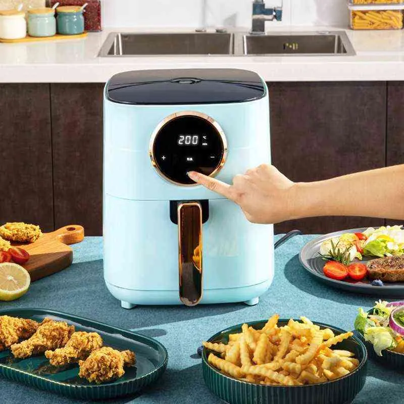 Air Fryer Intelligente Automático Família Automática de Capacidade Grande Capacidade Baixa gordura com baixo teor de gordura multifuncional Fridora sin Aceite T220819