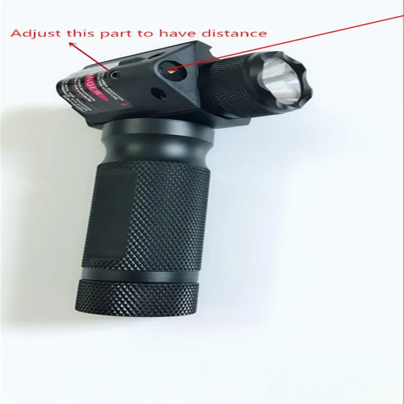 Top Vertical Foregrip Strobe CREE LED Flashlight Red Dot Laser Sight