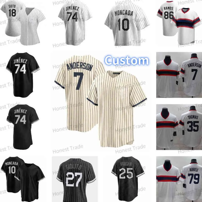 Maglia da baseball personalizzata 10 Yoan Moncada 7 Tim Anderson 3 Harold Baine Andrew Vaughn Luis Robert Jose Abreu Eloy Jimenez Mercedes Dream Women