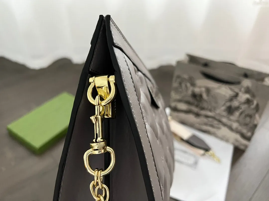 Luxury designer purses Embroidery clip bag ophidia series Fashion Bags Shopping Satchels Cross Body Top Quality pu leather chain hobo handbag woman wallet