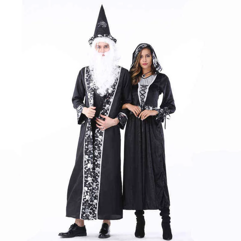 Costume Sorcière Unisexe Adulte | Cape Et Chapeau Magicien | Pour Halloween, Carnaval, Cosplay