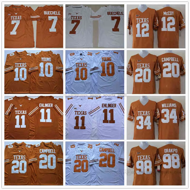 NCAA College Football Jerseys 20 Earl Campbell 34 Ricky Williams 7 Shane Buechele 10 Vince Young 11 Sam Ehlinger McCoy Orakp