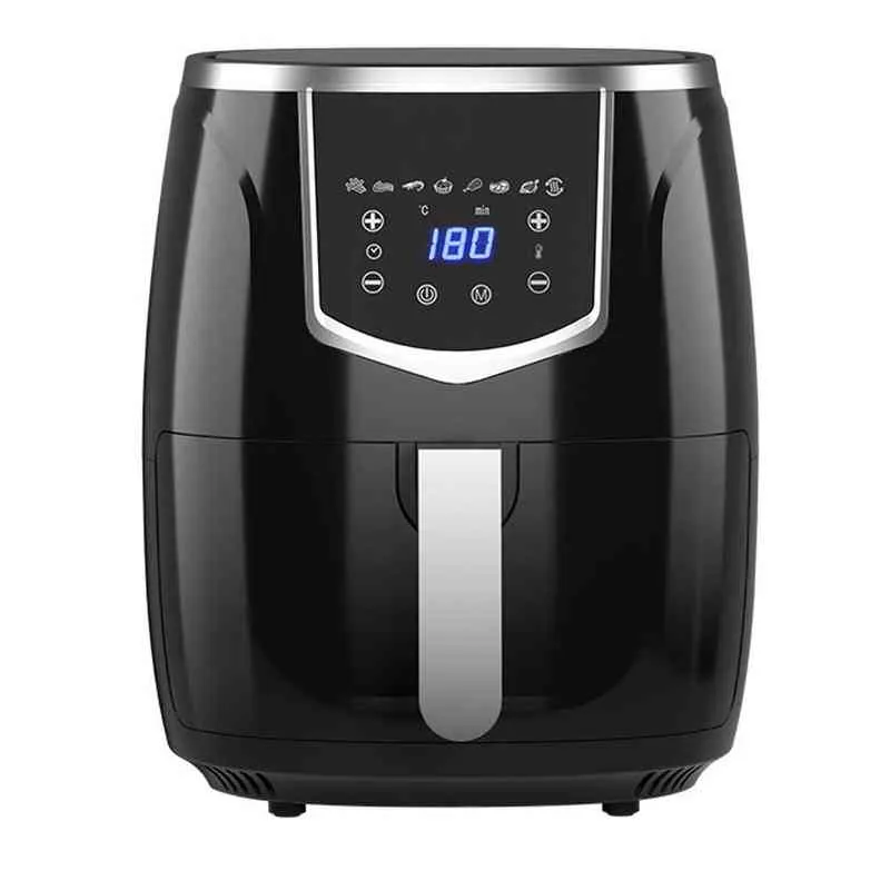 5.5L 1400W Numérique Friteuse À Air Chaud Cuisinière Antiadhésive 220V Multifonction Airfryer Frites Pizza Friteuse Machine EU Plug T220819