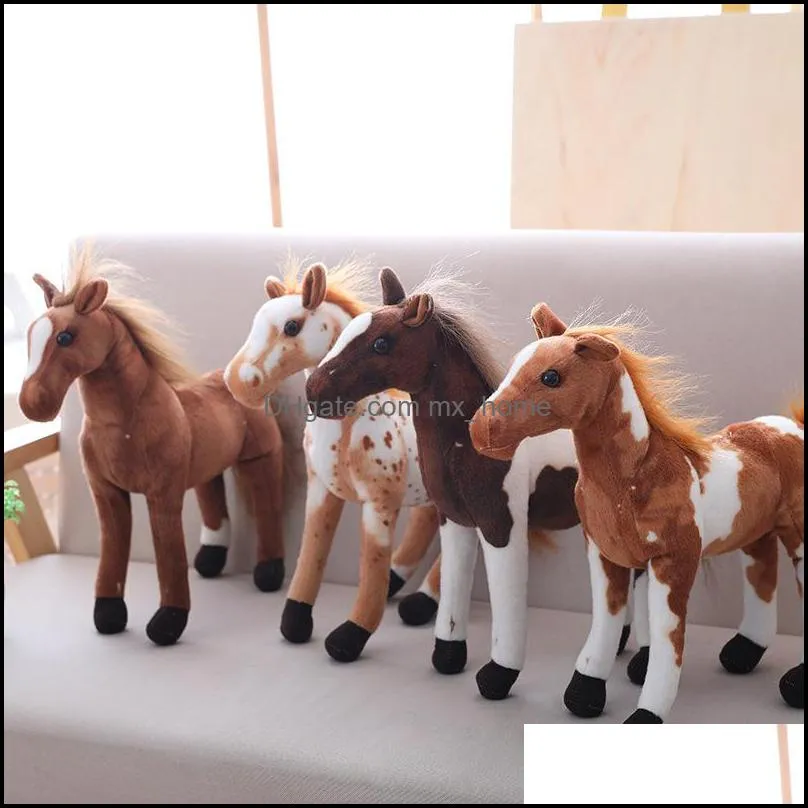 Keepsakes 30-60Cm Simation Horse Giocattoli di peluche Simpatico animale con personale Zebra Doll Morbido giocattolo realistico Regalo di compleanno per bambini Home Decorati Mxhome Dhzpw