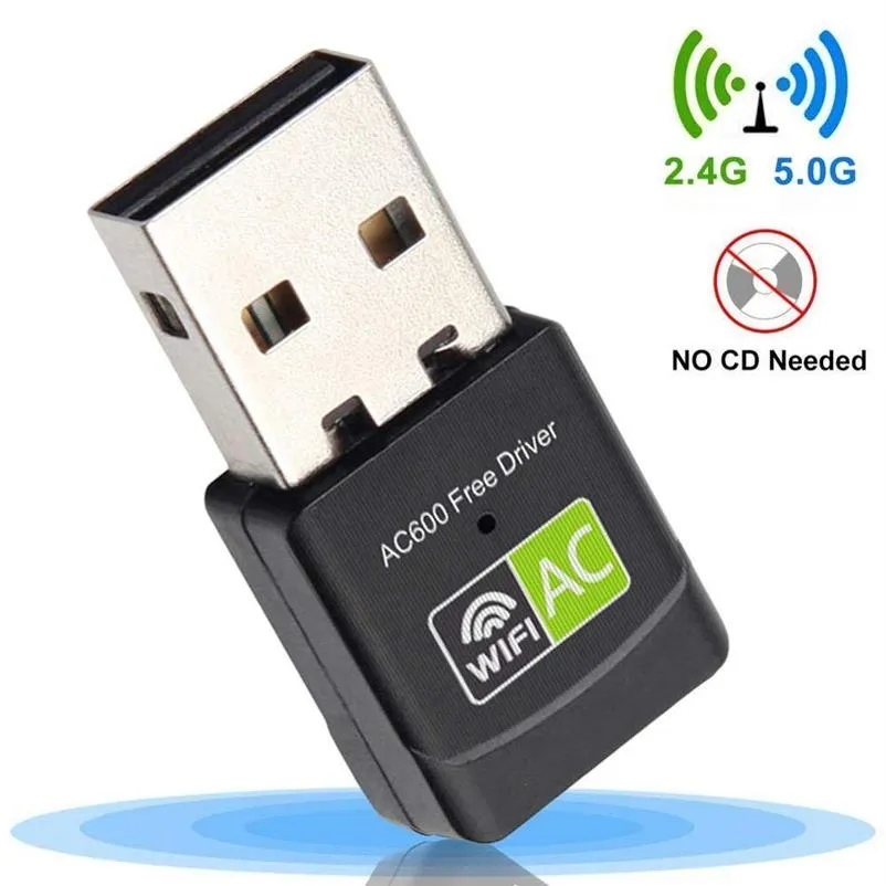 USB WiFi Adapter USB Ethernet WiFi Dongle 600Mbps 5Ghz Lan USB Wi-Fi Adapter PC Antena Wi Fi Receiver AC Wireless Network Card263q