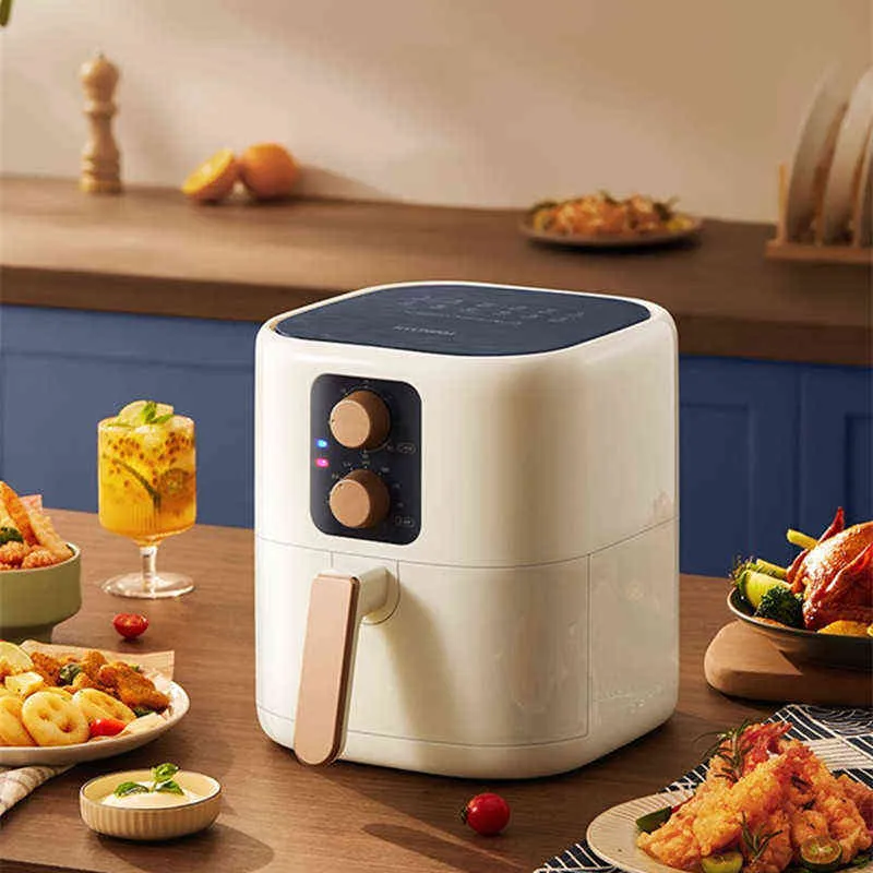 Air Fryer 5L سعة كبيرة من القلي من زيت الحرة خالية من الطلاء عالي الطاقة فرن الهواء متعدد الوظائف صانع الكهرباء المقلاة الكهربائية T220819