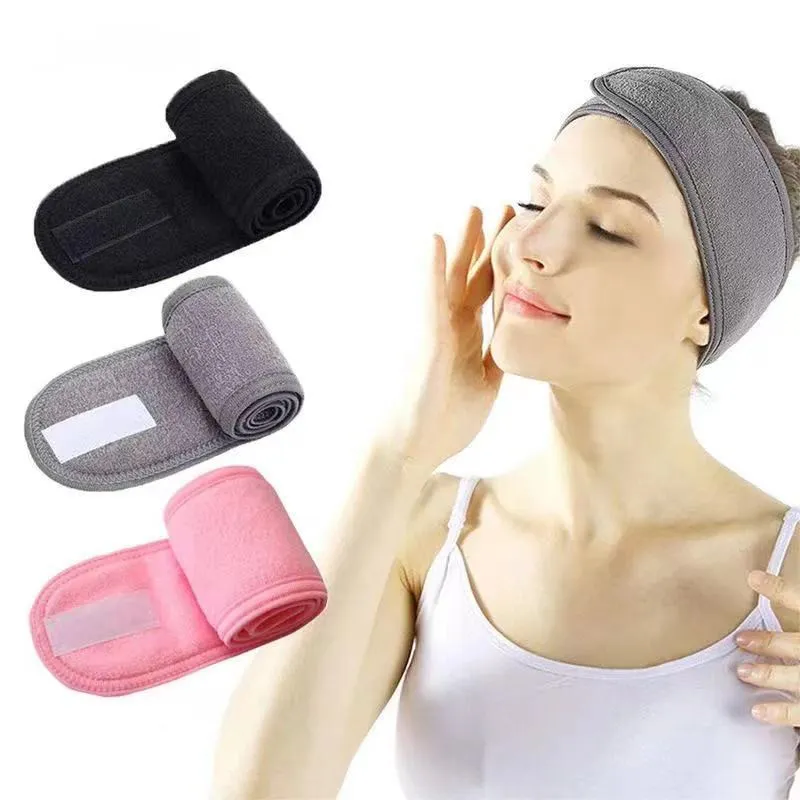 Spa-Gesichts-Stirnband – Verstellbares Haarband Für Gesichtsreinigung, Sport & Yoga (Schwarz, Weiß, Grau)