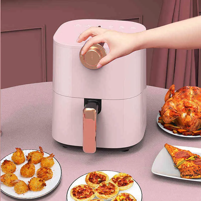 220V Household 4.5LAir Fryer Machine Large Capacity Intelligent Smoke-free Fries Electric Airfryer Air Fryer Electric No Oil T220822