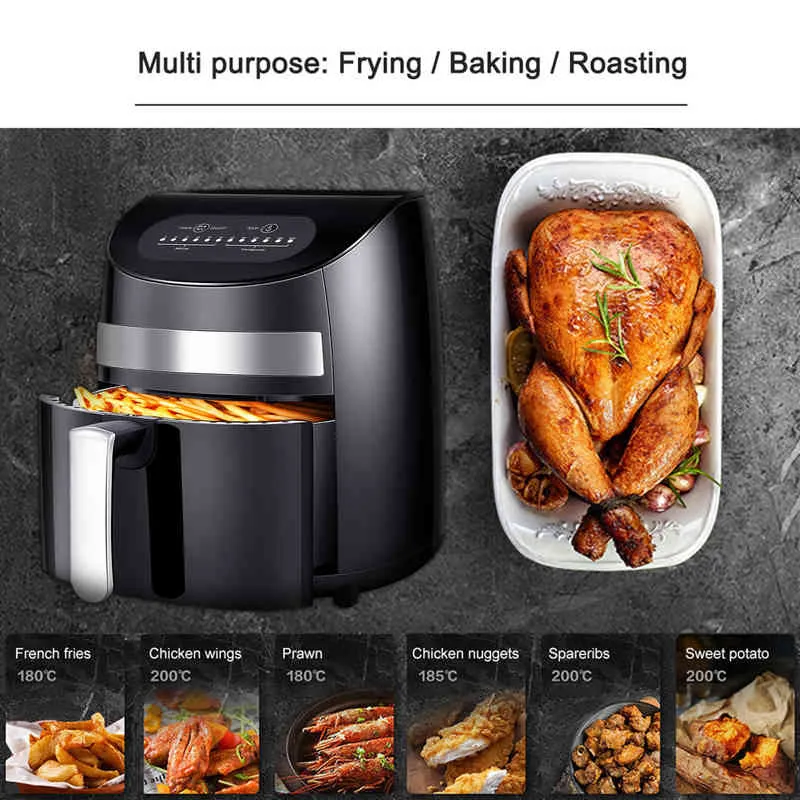 3L Air Fryer 1000W Electric Hot Air Fryer Oven LED Digital Screen Non