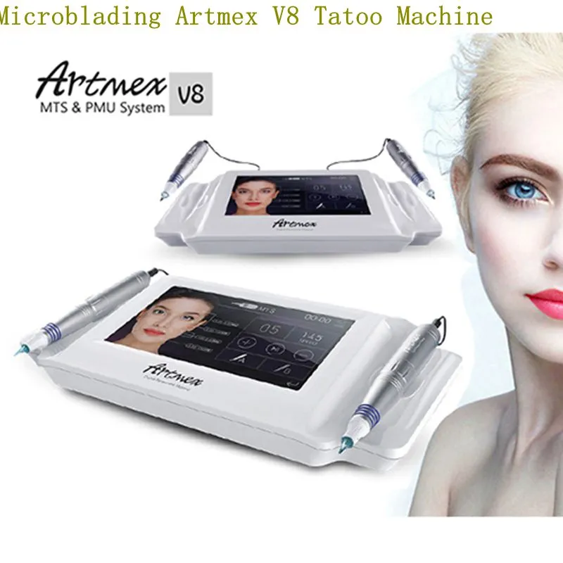 Private Label Microblading Artmex V8 Tatoo Macchina Trucco Permanente Macchina per tatuaggio Schermo Derma Rolling System 12 Aghi