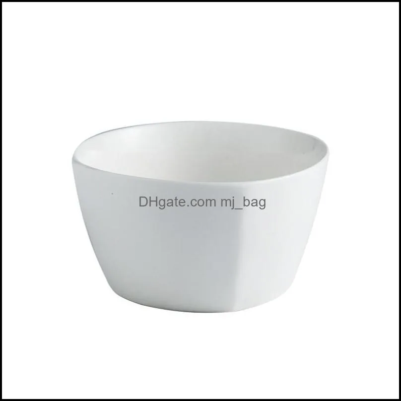 Миски керамическая чаша белая простая домашняя комбинация чистая adt indt square square небольшая доставка капли 2021 Домашний сад K Mjbag dhney