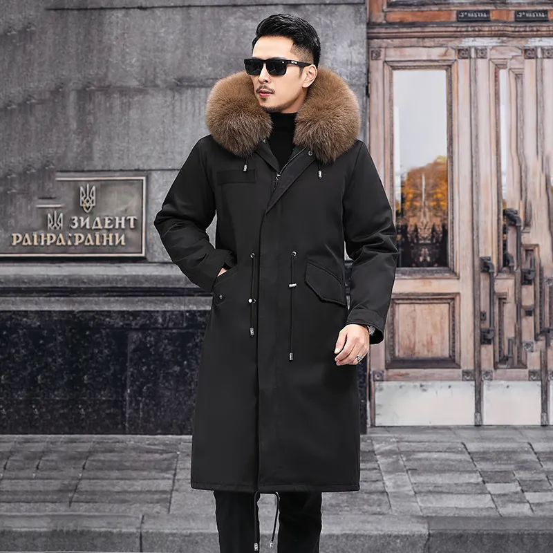 Men's Winter Clothes, Thick Parkas Hooded Fox Fur Jacket Fz52