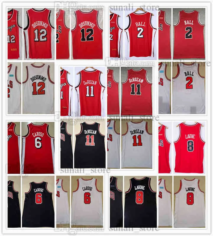 Stitched 2022 City Red Basketball 12 Ayo Dosunmu Jerseys DeMar DeRozan