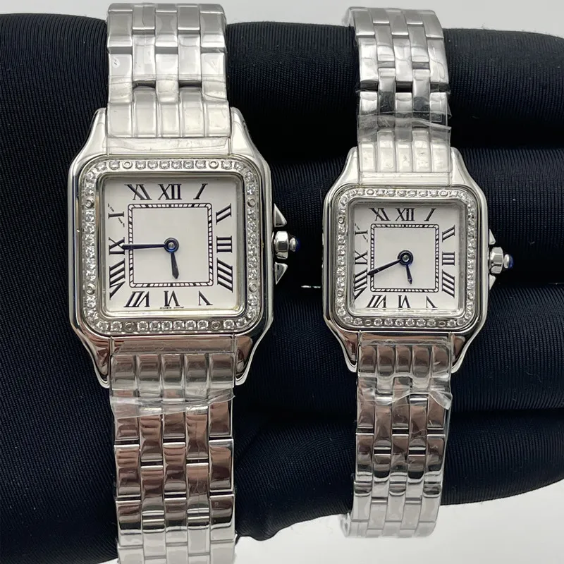 Top Watchs Gold Silver Dial Femmes en acier inoxydable Quartz Lady Watch with Diamond Élégant Montre Montre de luxe Cadeaux
