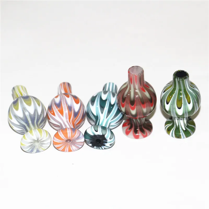 Fumo di vetro colorato Bubble Spinning Carb Cap 26mm OD per Flat Top Quartz Banger Chiodi Bong d'acqua Tubi