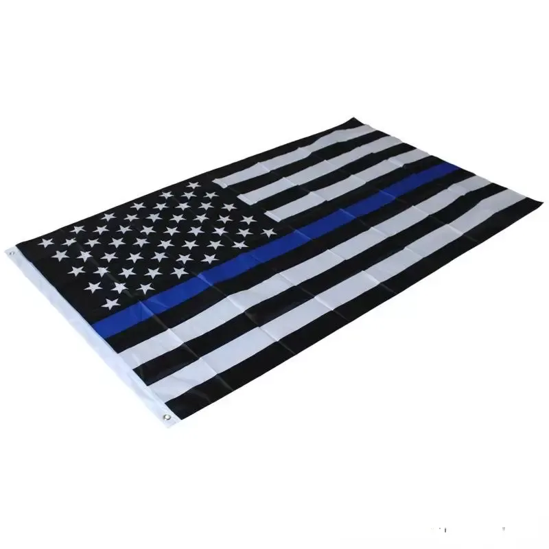 4 Types 90*150cm BlueLine USA Police Flags 3x5 Foot Thin Blue Line USA Flag Black, White And Blue American Flag With Brass Grommets F737