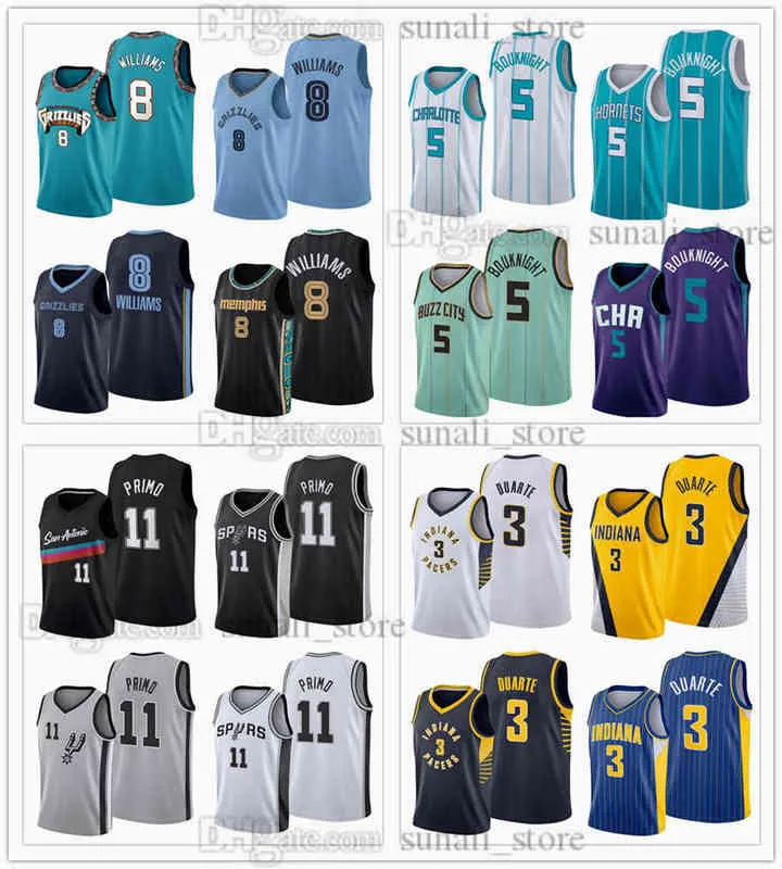 2021 Draft Pick Basketball Jerseys 8 Ziaire Williams 5 James Bouknight 11 Joshua Primo 3 Chris Duarte Bleu Blanc Noir Vert Jaune Orange P