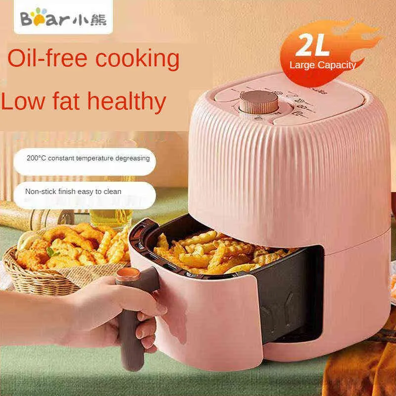 Bear Air Fryer Home Use Fryer elétrico Automático Multifuncional 2L Mini Pequeno Airfryer sem óleo pequeno T220819