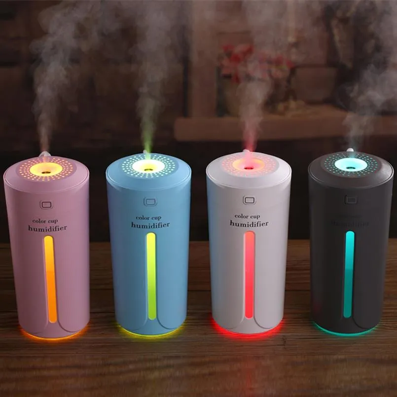 Mini Ultrasonic Air Humidifier Aroma Essential Oil Diffuser Aromatherapy Mist Maker 7Color Portable USB Humidifiers for Home Car B2364