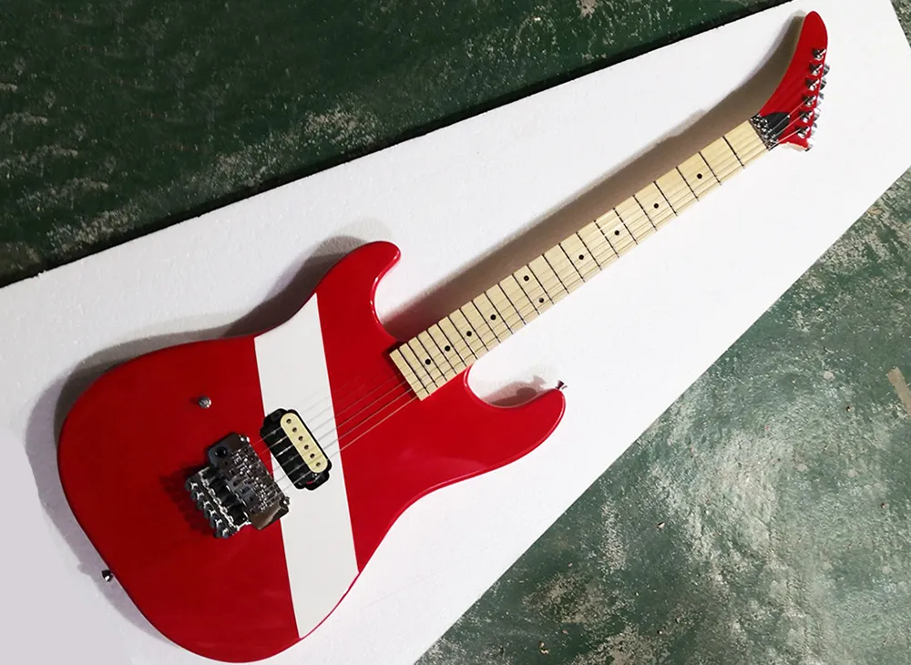Sol El Kırmızı 6 Dizeler Humbucker Pickup Akçaağaç Kıvrığı ile Elektro Gitar