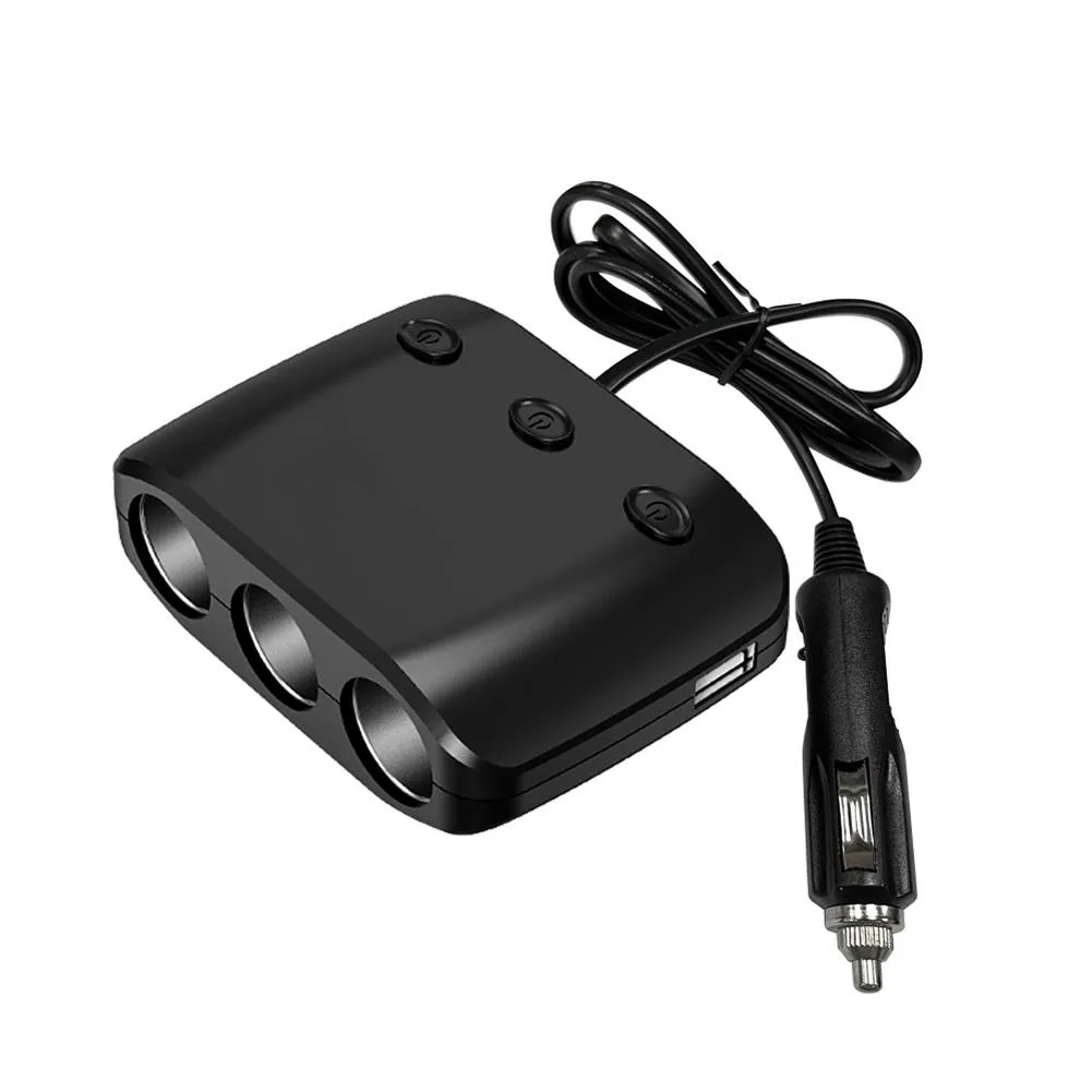 12V 24V 120W voiture allume-cigare répartiteur double adaptateur chargeur de voiture USB avec interrupteur ZNB03S