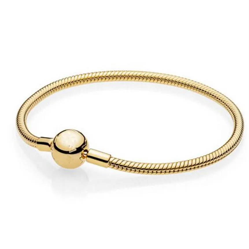 أساور الأفعى المطلية بالذهب مع الأساور الفضية مع Clasp Round 2018 New Fashion Silver 925 Bracelets for Women Pandora Bracelet2225c