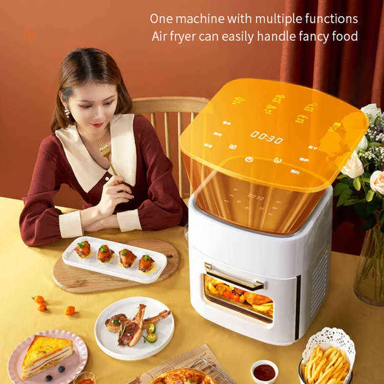 Air Fryer Forno de grande capacidade Visual Multifuncional Pequenos Aparelhos domésticos Frita elétrica sem óleo T220819